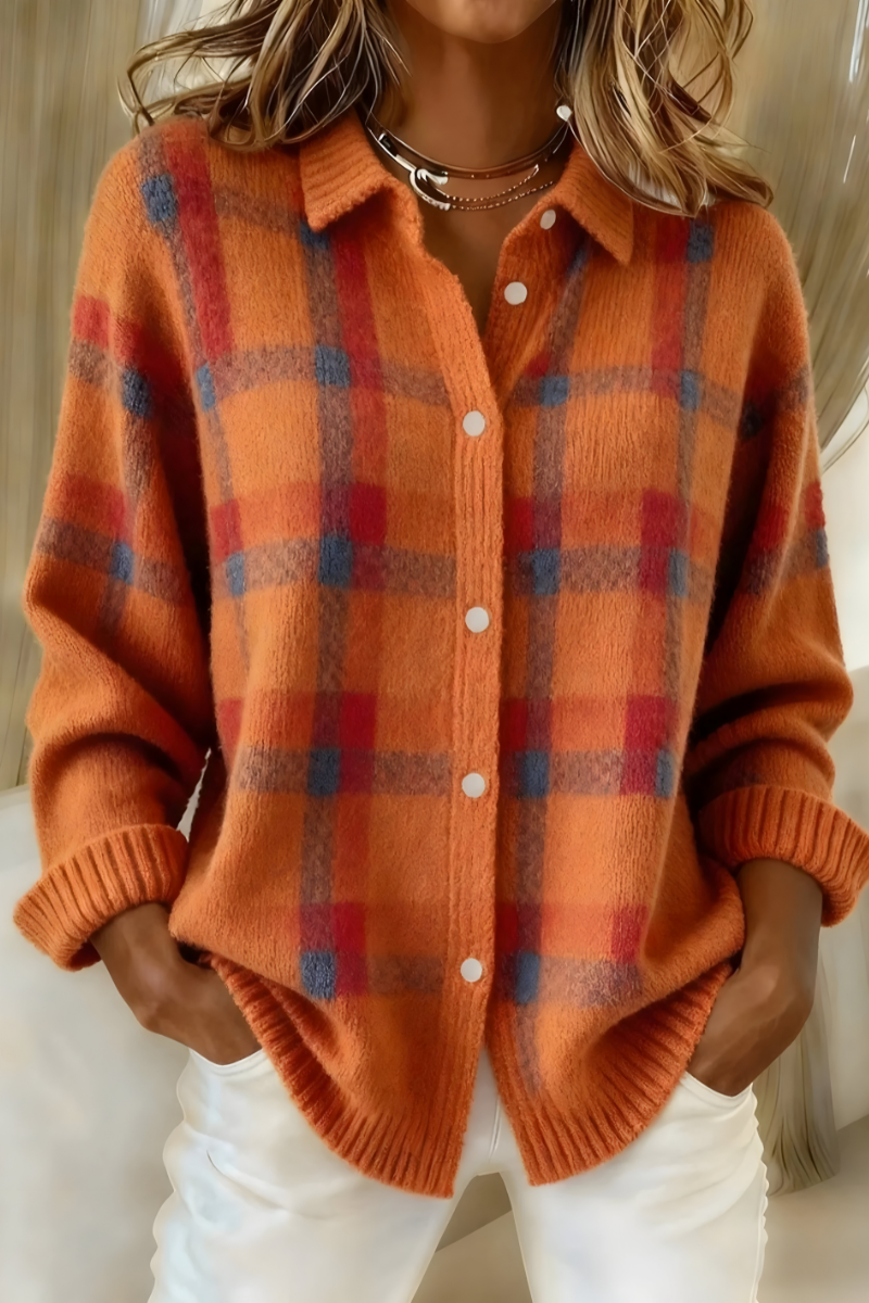 Camille | Gilet en tricot à carreaux