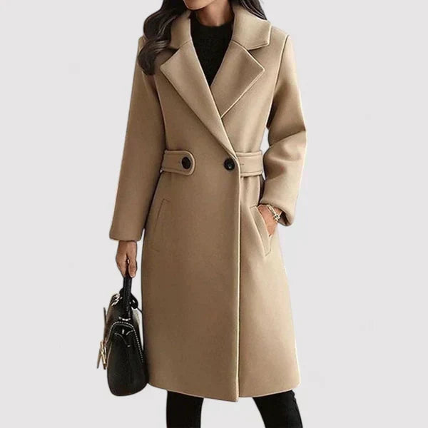 Clarisse | Manteau Effet Laine Ceinturé