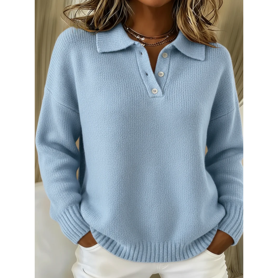 Marine | Pull col polo doux