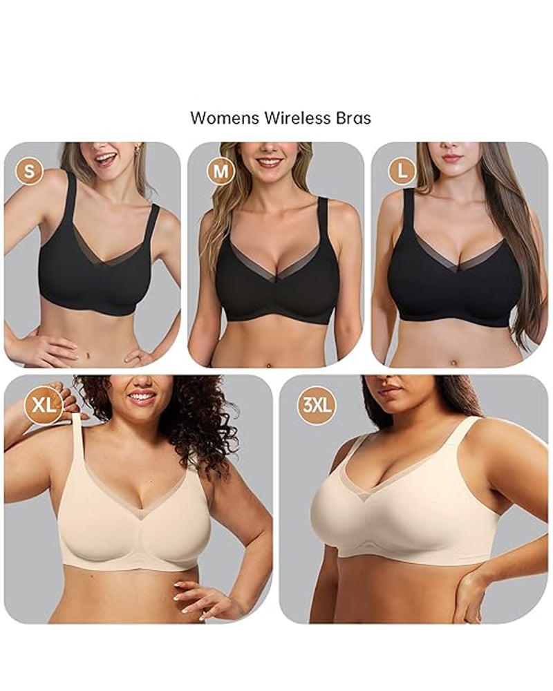 Soutien-Gorge Sans Armature Pour Femme En V Mesh – Bralette Confortable Et Offrant Un Bon Maintien