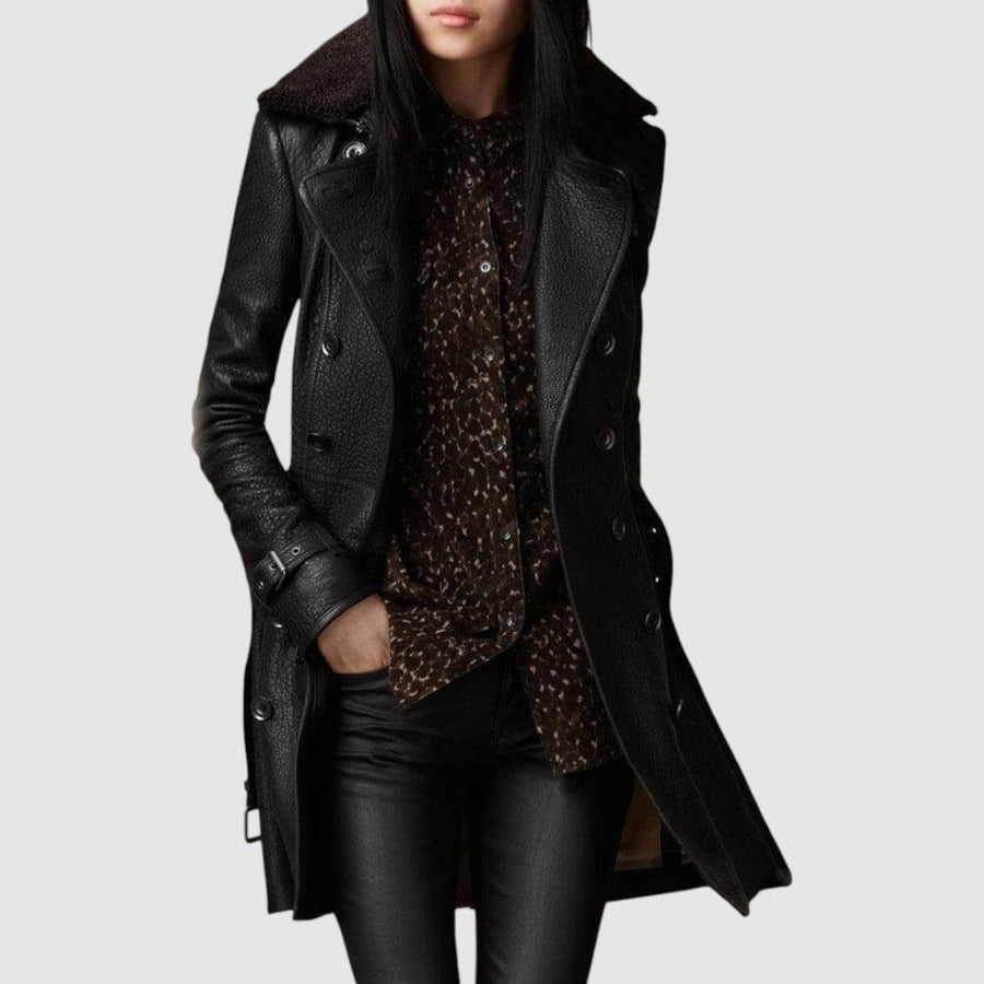 Laura | Manteau 3/4 Aspect Cuir