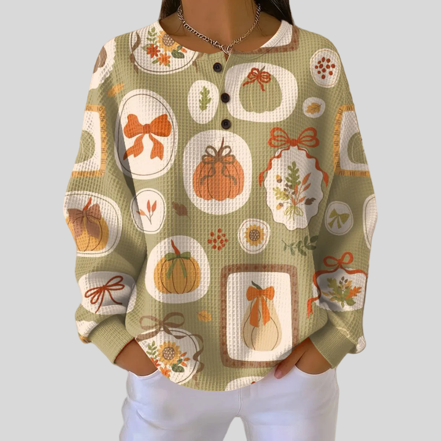 Colette | Sweat Gaufré Motif Citrouilles