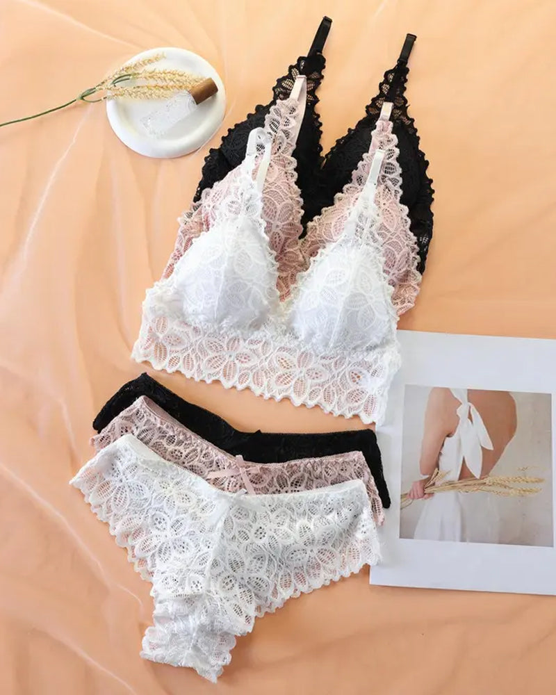 Ensemble De Sous-Vêtements Femme Dentelle Romantique
