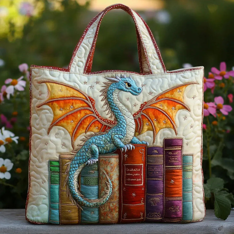 Sac Matelassé - Dragon Émeraude Gardien des Livres