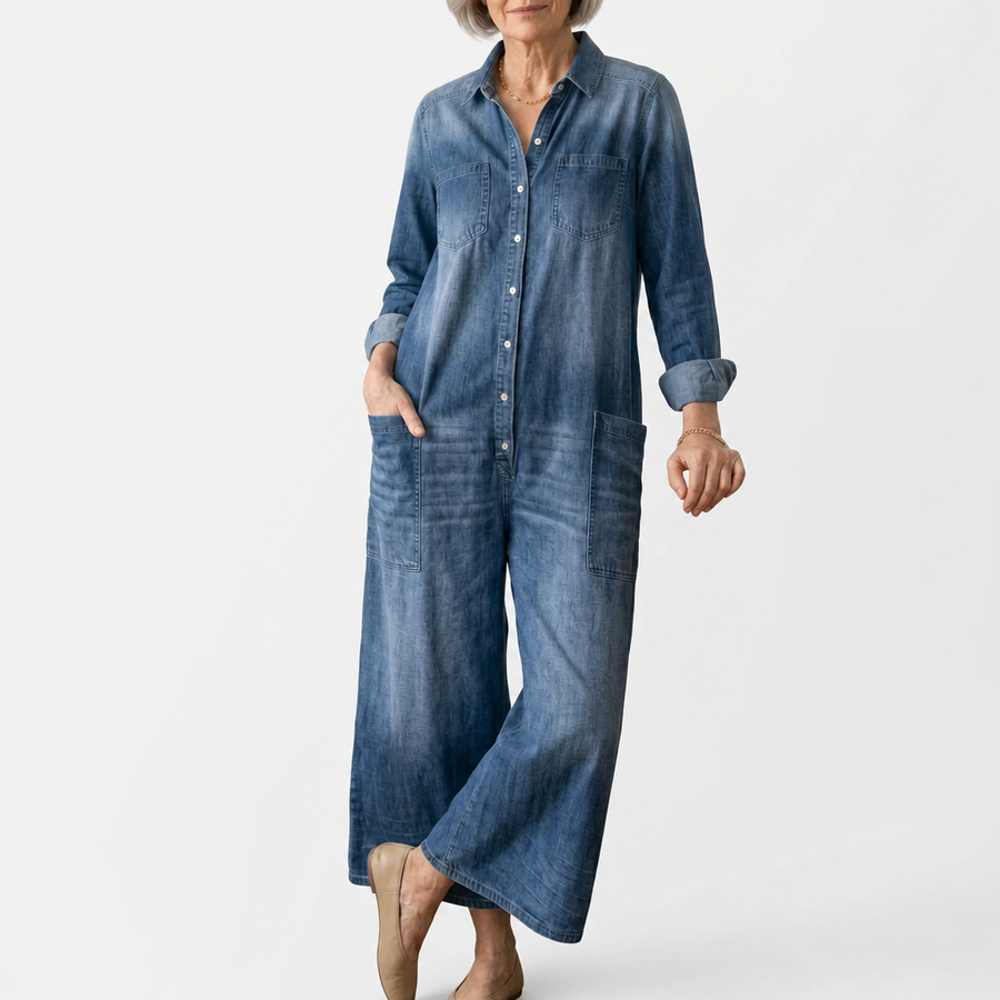 Anaïs | Combinaison en denim vintage à boutons