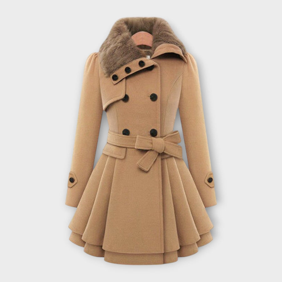 Emmanuelle | Manteau Col Fausse Fourrure