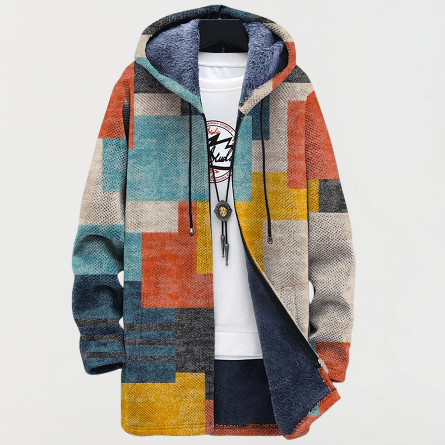 Agathe | Veste à Capuche Motif Géométrique