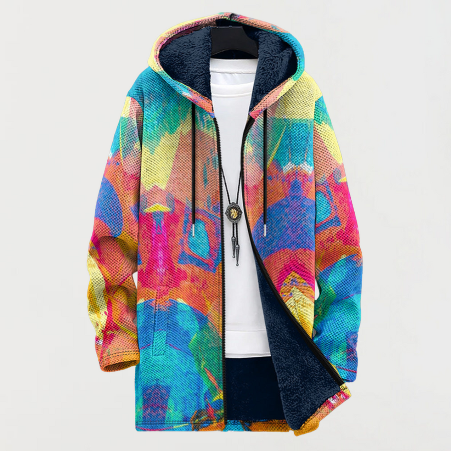 Inès | Veste à Capuche Motif Artistique