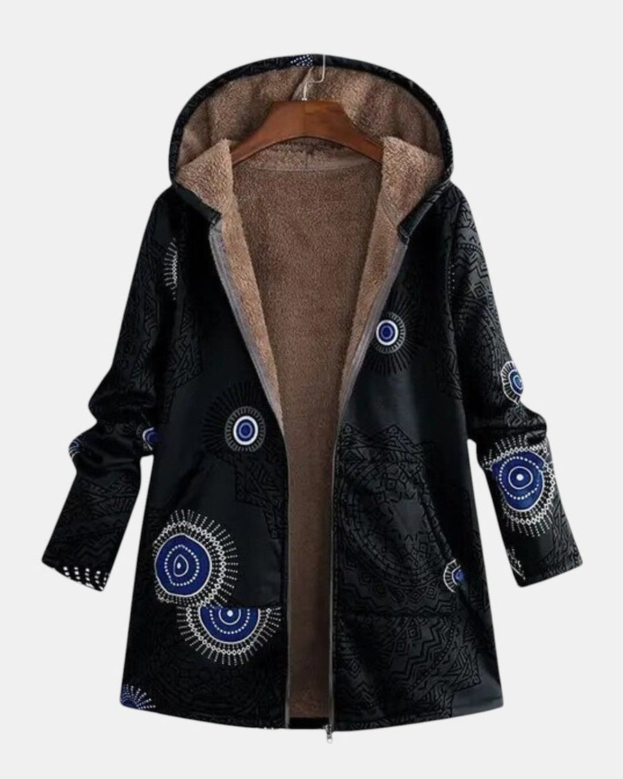 Solène | Veste Sherpa à Motif Ethnique