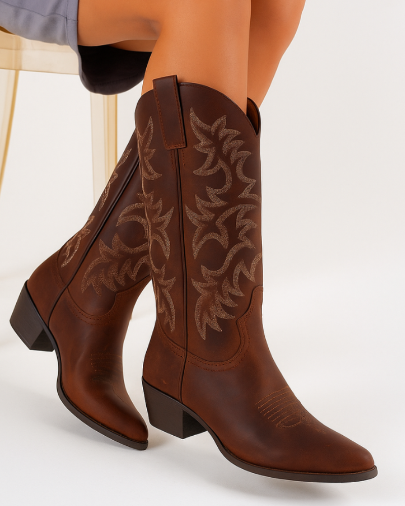Béatrice | Bottes de cowboy western noires pour femme