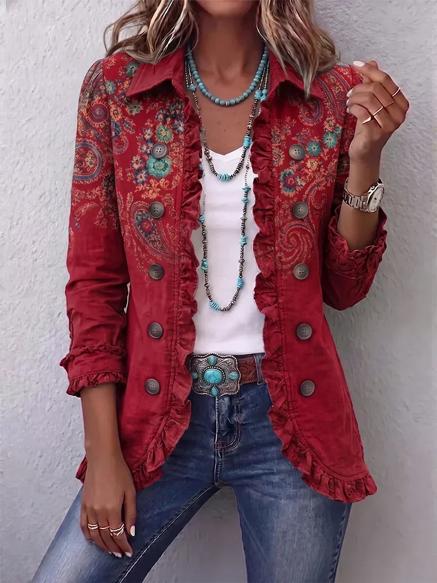 Sophie | Veste Bohème Paisley à Volants