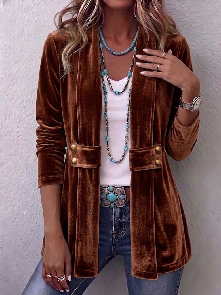 Aurélie | Veste Douce Ouverte Style Vintage