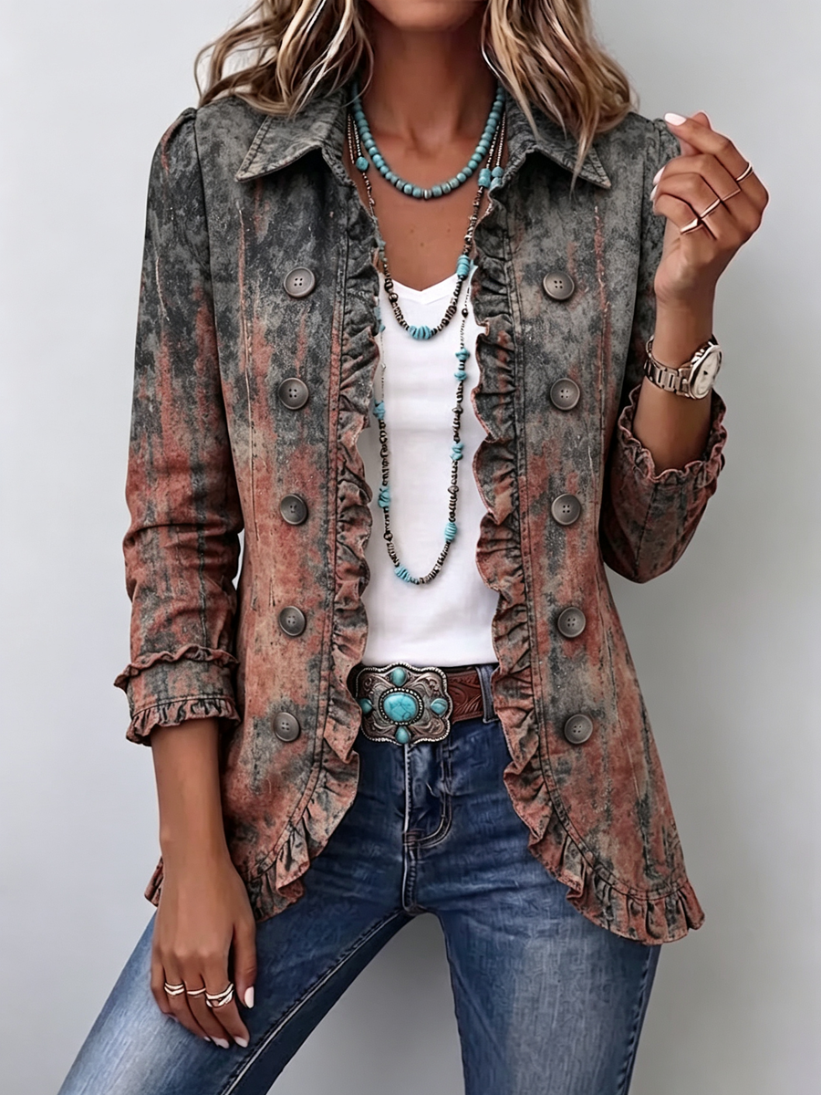 Zoé | Veste Vintage à Volants Dégradés